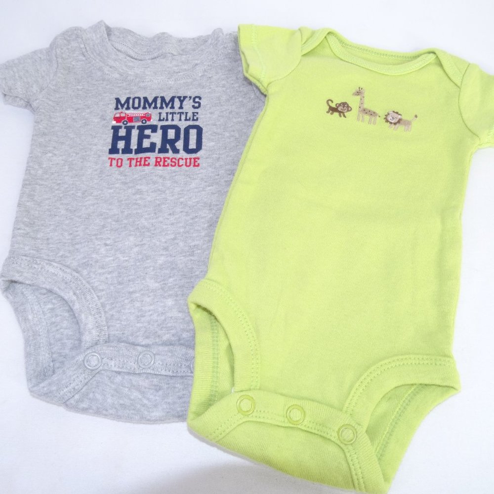 Carters Lot of 2 Newborn Baby Boy Onesie Bodysuit